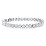 Gem Platinum 18k White Gold 8.68cttw Bezel Set Diamond Bracelet