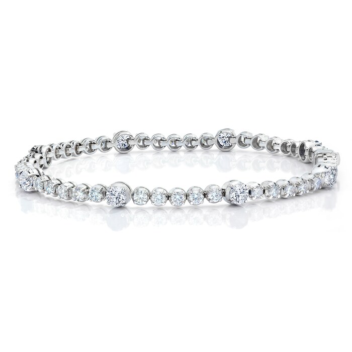 Gem Platinum 18k White Gold 5.20cttw Diamond Line Bracelet