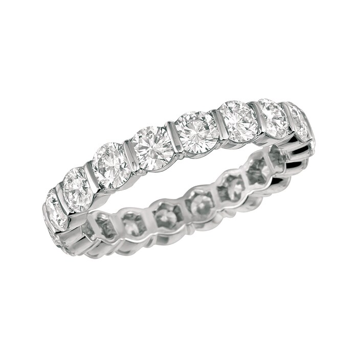 Gemveto Platinum 2.73cttw Diamond Bar Set Full Eternity Band Size 6