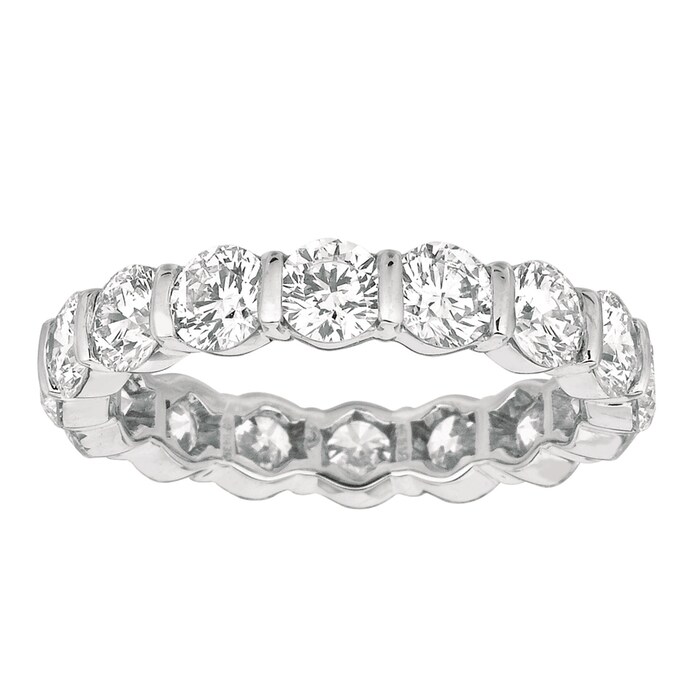 Gemveto Platinum 3.25cttw Brilliant Cut Bar Set Full Eternity Band Size 6