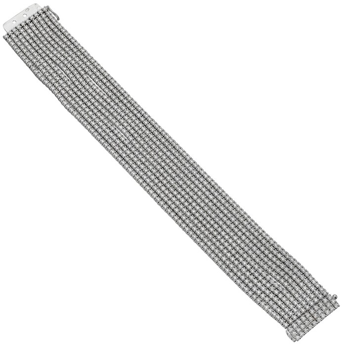 Betteridge 18k White Gold 16.23cttw Diamond Wide Ten-Row Bracelet