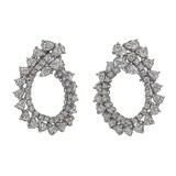 Betteridge 18 White Gold 6.44cttw Diamond Flexible Curved Earrings