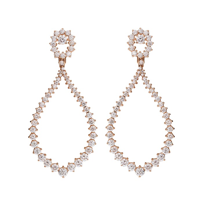 Betteridge 18k Rose Gold 5.42cttw Brilliant Cut Diamond Pear Shape Drop Earrings