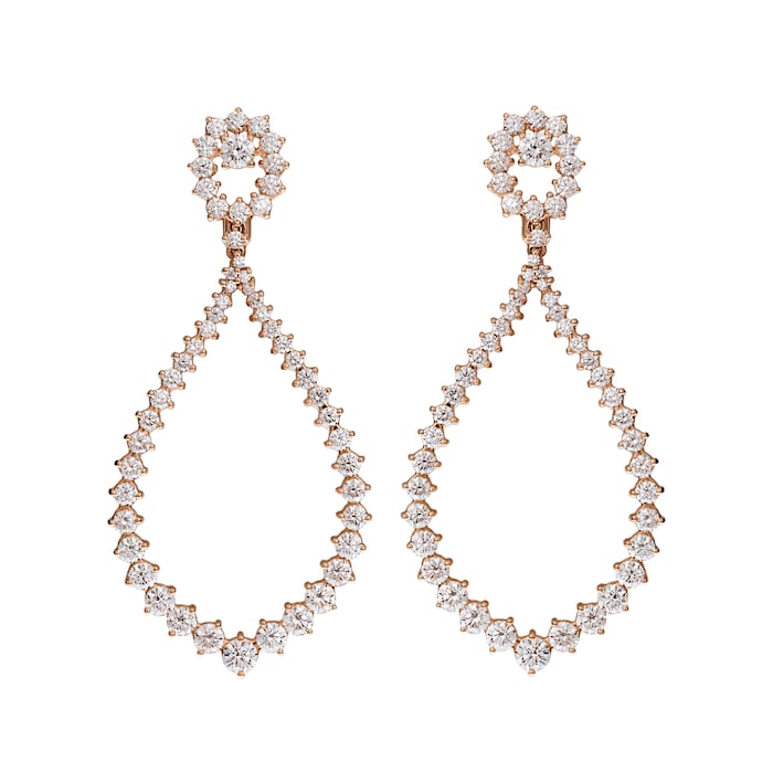 Betteridge 18k Rose Gold 5.42cttw Brilliant Cut Diamond Pear Shape Drop Earrings