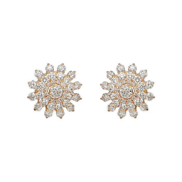 Betteridge 18k Rose Gold 4.48cttw Diamond Sunburst Stud Earrings
