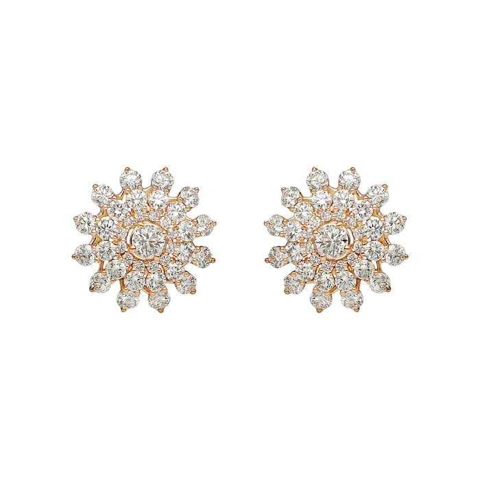 Betteridge 18k Rose Gold 4.48cttw Diamond Sunburst Stud Earrings