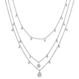 Betteridge 18k White Gold 1.20cttw Diamond Drop 3 Chain Necklace