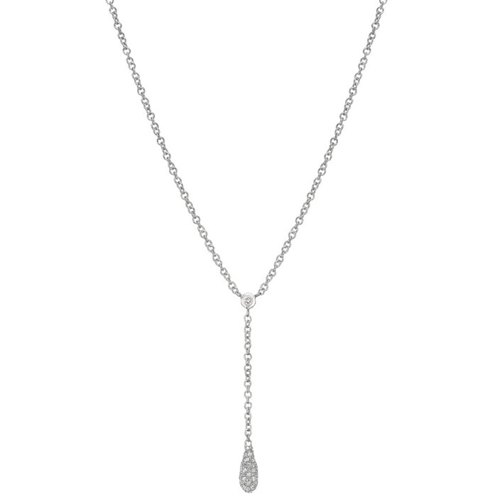 Betteridge 18k White Gold 0.40cttw Pave Diamond Y Drop Necklace