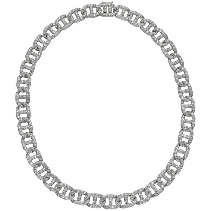 Betteridge 18k White Gold 14.36cttw Diamond Anchor Link Necklace