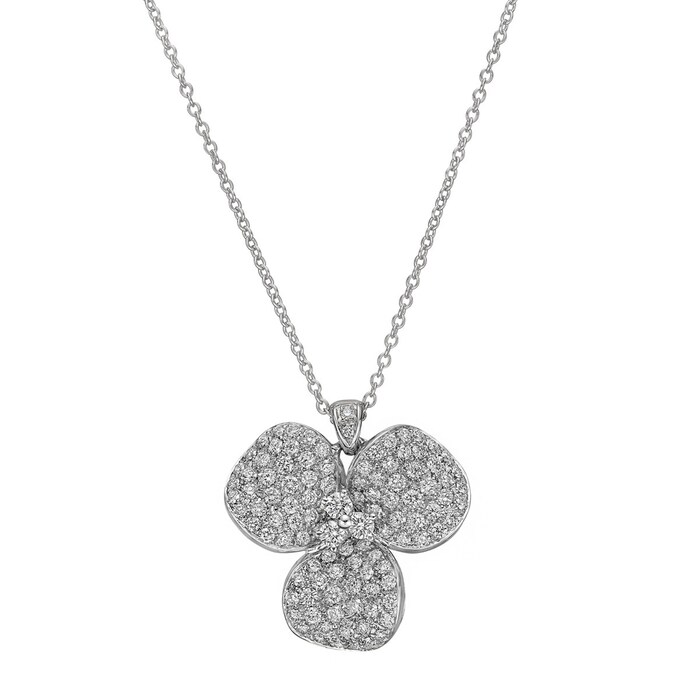 Betteridge 18k White Gold 1.41cttw Diamond Flower Pendant