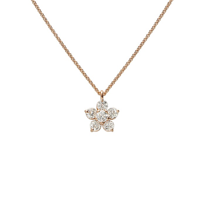 Betteridge 18k Rose Gold 0.40cttw Diamond Flower Pendant 17"