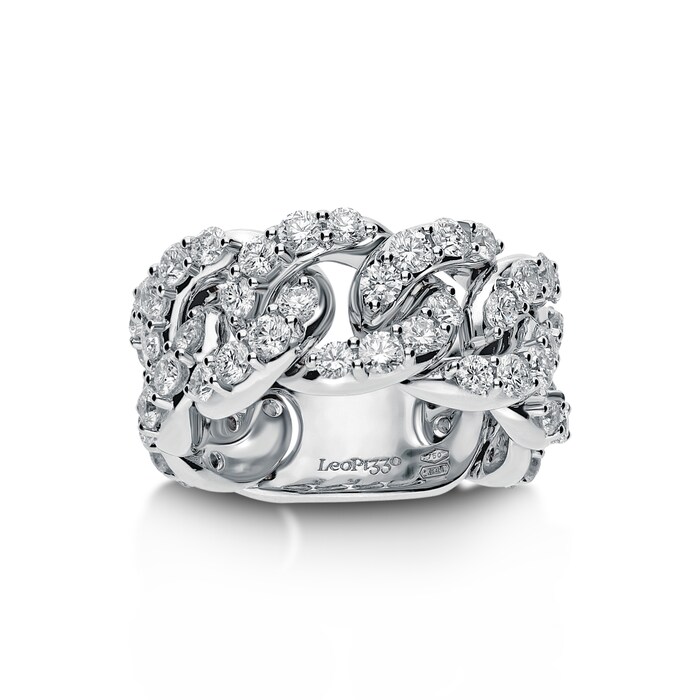 Betteridge 18k White Gold 2.99cttw Diamond Cable Link Ring Size 6.25