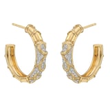 Marina B 18k Yellow Gold 0.60cttw Diamond Onda Hoop Earrings