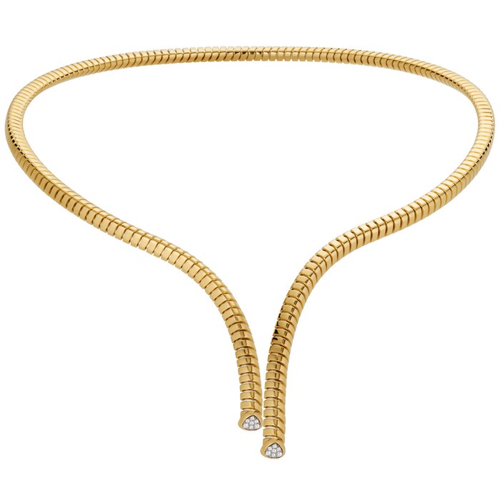 Marina B 18k Yellow Gold 0.08cttw Diamond Trisolina Long Collar