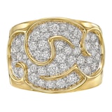 Marina B 18k Yellow Gold 1.22cttw Diamond Onda Ring