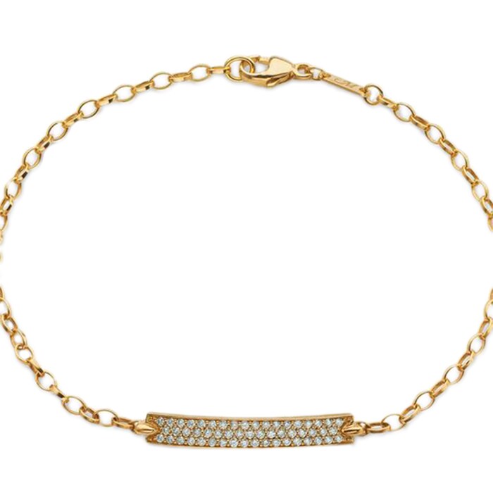 Monica Rich Kosann 18k Yellow Gold 0.23cttw Pave Diamond Petite Poesy Bracelet