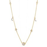 Monica Rich Kosann 18k Yellow Gold Sun Moon and Stars 0.54cttw Diamond Necklace 18"
