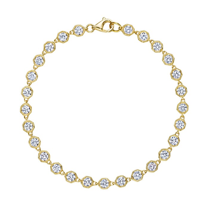 Betteridge 18k Yellow Gold 2.65cttw Diamond Hexagonal Chain Bracelet