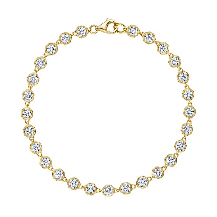 Betteridge 18k Yellow Gold 2.65cttw Diamond Hexagonal Chain Bracelet
