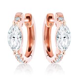 Betteridge 18k Rose Gold 0.71cttw Marquise and Brilliant Cut Diamond Huggie Earrings