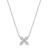 Betteridge 18k White Gold 0.75cttw Marquise Cut Diamond Small Flower Pendant