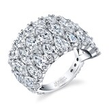 Betteridge 18k White Gold 5.79cttw Marquise and Pear Cut Diamond Ring Size 6.5