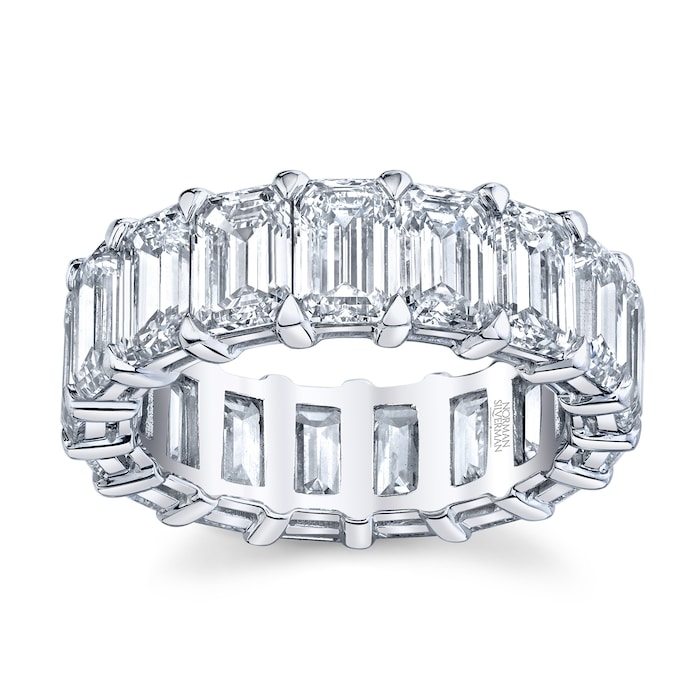Betteridge Platinum 7.99cttw Emerald Cut Diamond Eternity Band