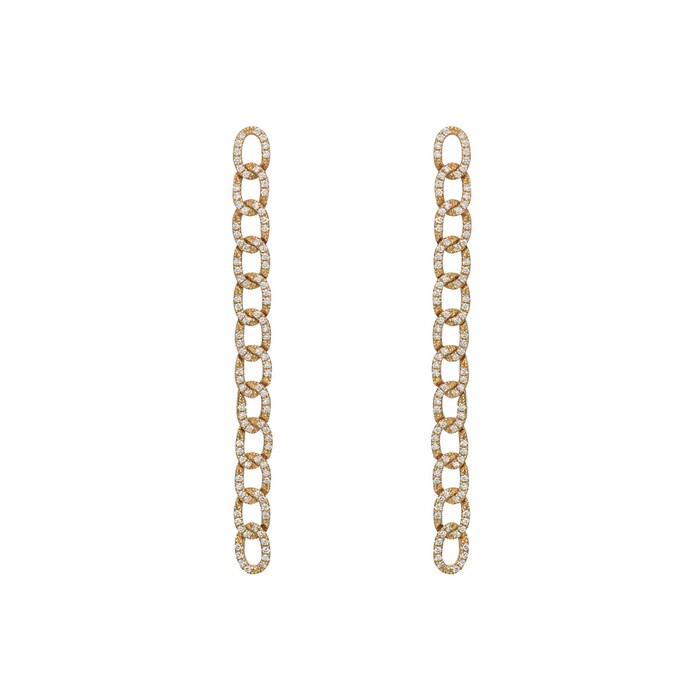 Betteridge 18k Yellow Gold 0.36cttw Diamond Curb Link Drop Earrings