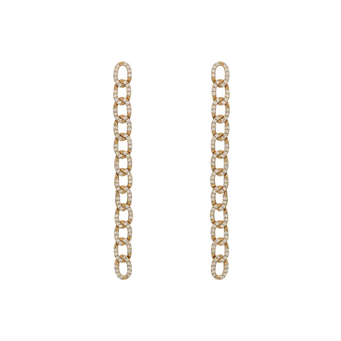 Betteridge 18k Yellow Gold 0.36cttw Diamond Curb Link Drop Earrings