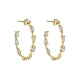 Betteridge 18k Yellow Gold 2.60cttw Mixed Cut Diamond Hoop Earrings