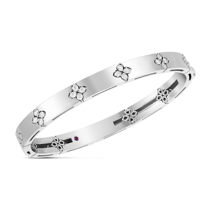 Roberto Coin 18k White Gold 0.45cttw Diamond Love in Verona Bangle