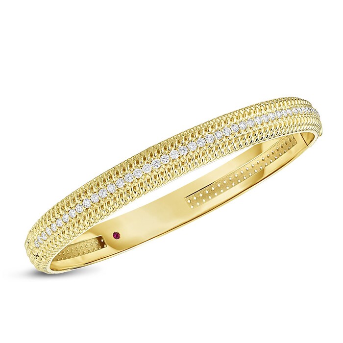 Roberto Coin 18k Yellow Gold 0.84cttw Diamond Opera Bangle