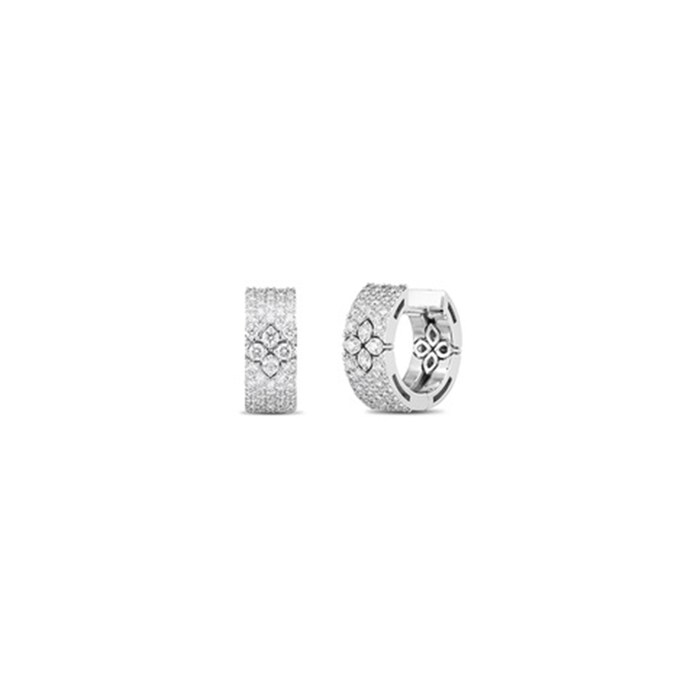 Roberto Coin 18k White Gold 0.95cttw Diamond Love in Verona Hoop Earrings
