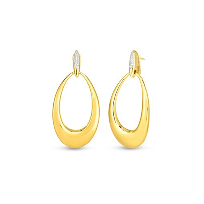 Roberto Coin 18k Yellow and White Gold 0.20cttw Diamond Oro Stud Earrings