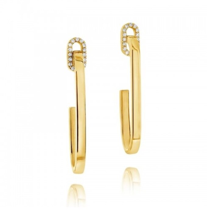 Roberto Coin 18k Yellow Gold 0.21cttw Diamond Oval Link Drop Earrings