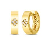 Roberto Coin 18k Yellow Gold 0.05cttw Diamond Love in Verona Hoop Earrings
