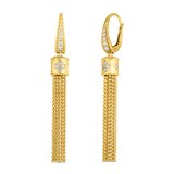 Roberto Coin 18k Yellow Gold 0.40cttw Diamond Princess Tassel Drop Earrings