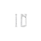 Roberto Coin 18k White Gold 0.19cttw Diamond Square Hoop Earrings