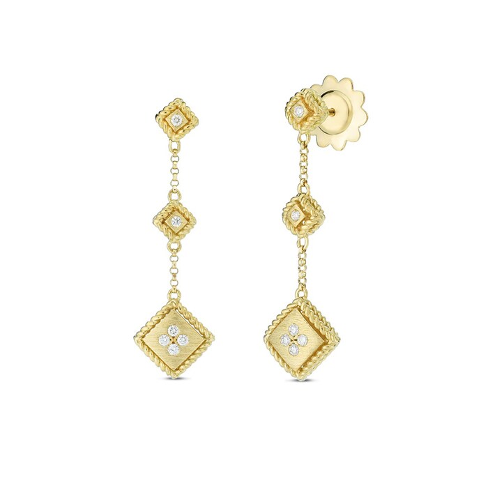 Roberto Coin 18k Yellow Gold 0.11cttw Diamond Palazzo Ducale Drop Earrings