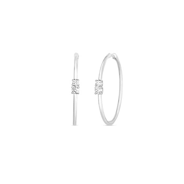 Roberto Coin 18k White Gold 0.45cttw Diamond 30mm Hoop Earrings