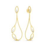 Roberto Coin 18k Yellow and White Gold 0.68ttw Diamond Byzantine Drop Earrings