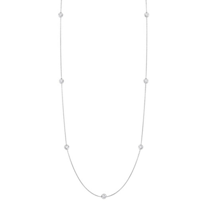 Roberto Coin 18k White Gold 0.35cttw Diamond 7 Stone Necklace 18"