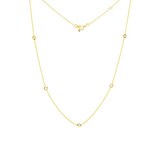 Roberto Coin 18k Yellow Gold 0.23cttw Diamond 5 Stone Station Necklace 16-18"