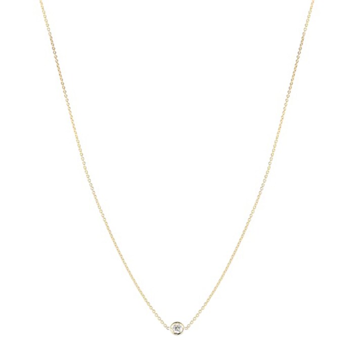 Roberto Coin 18k Yellow Gold 0.10cttw Diamond 1 Stone Station Necklace 18"