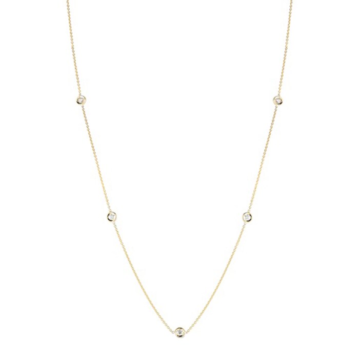 Roberto Coin 18k Yellow Gold 0.35cttw Diamond 7 Stone Station Necklace 18"