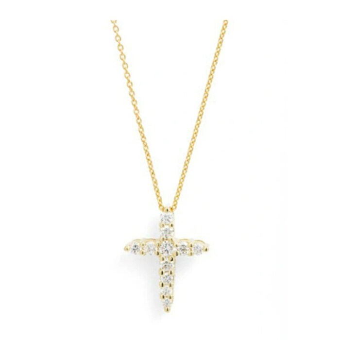 Roberto Coin 18k Yellow Gold 0.39cttw Diamond Cross Pendant