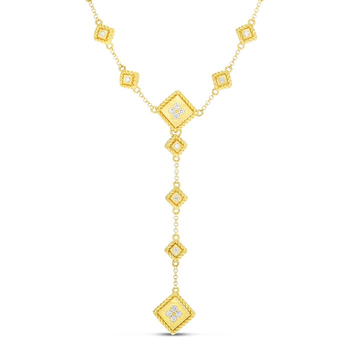 Roberto Coin 18k Yellow Gold 0.19cttw Diamond Y Necklace