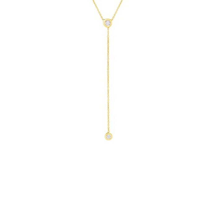 Roberto Coin 18k Yellow Gold 0.15cttw Diamond Y Necklace