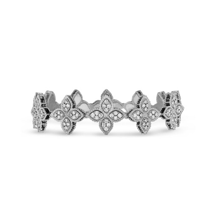 Roberto Coin 18k White Gold 4.01cttw Diamond Princess Flower Necklace