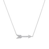 Roberto Coin 18k White Gold 0.09cttw Diamond Arrow Necklace 18"